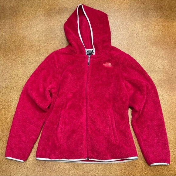 The North Face Womens size M Fleece Jacket Full Zip Fuzzy Hoodie Outdoor Magenta - Picture 3 of 6